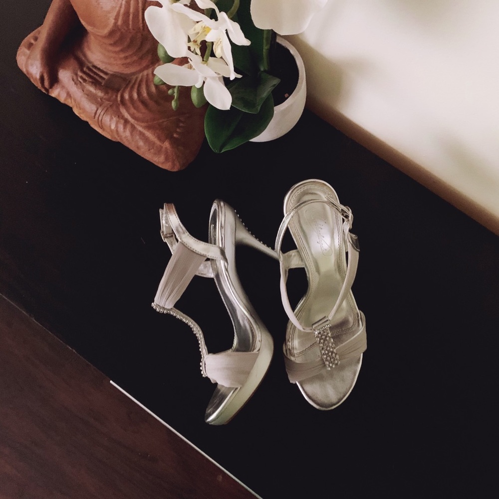 Silver Sparkly Formal Heels